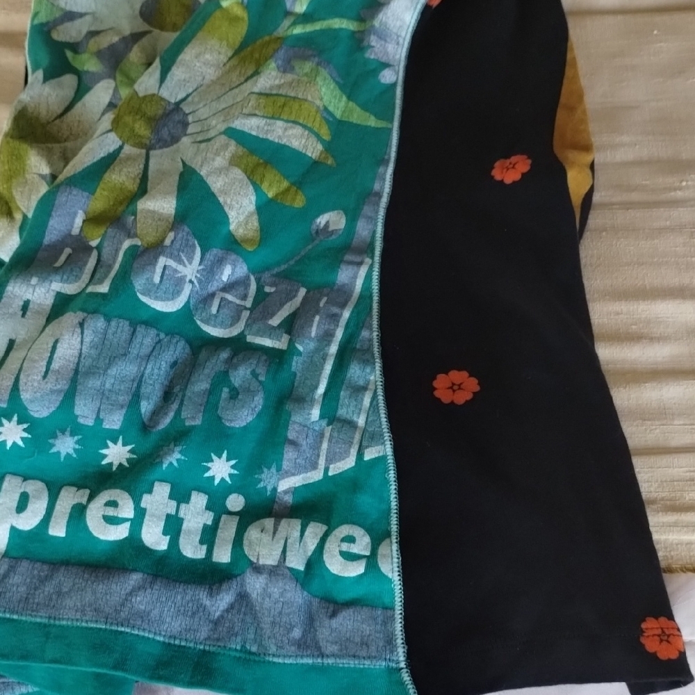 Custo Barcelona Green Floral Tank Top with Orange Accents - Picture 13 of 13